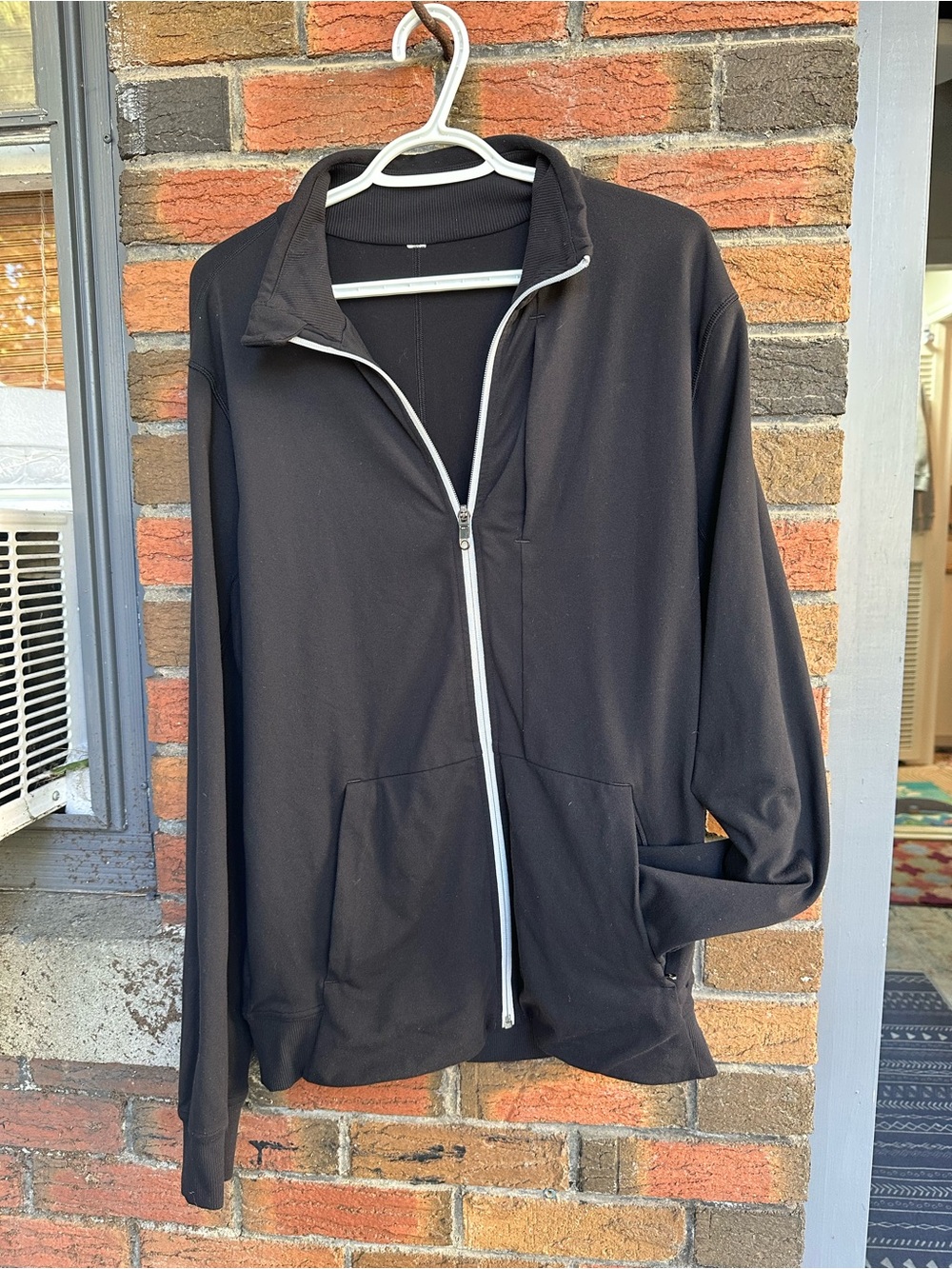 lululemon athletica Black Jacket with White Zipper Trim